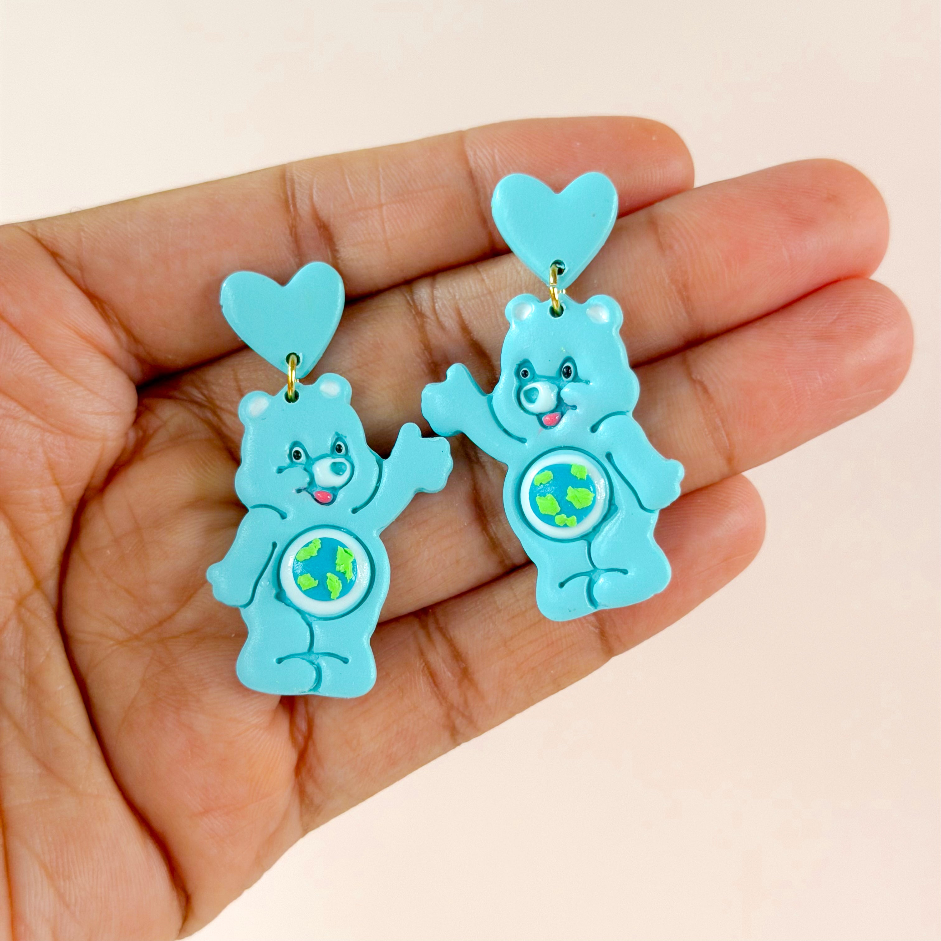 Pre-order Care Bear Dangles - I Care Bear – Mell's Trinkets Official