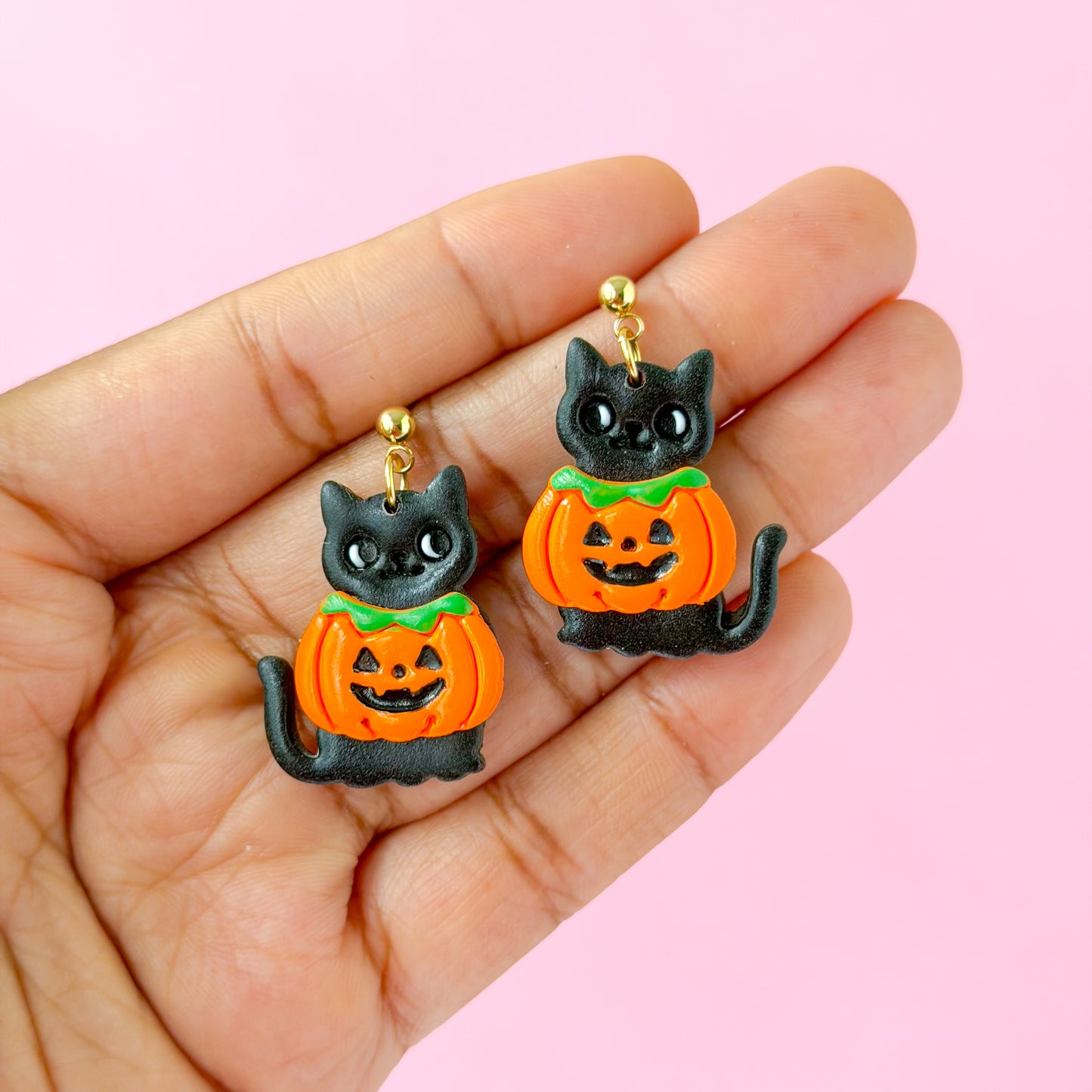 Kitty In A Pumpkin Dangles