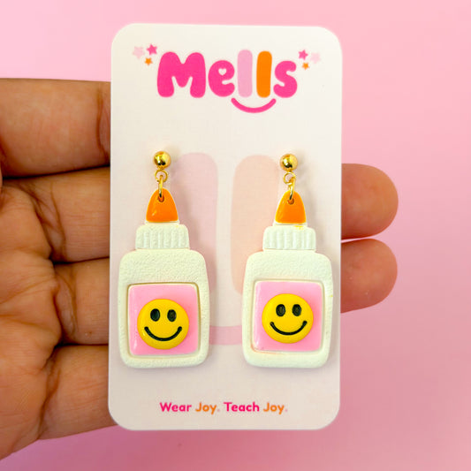 Smiley Glue Dangle Earrings