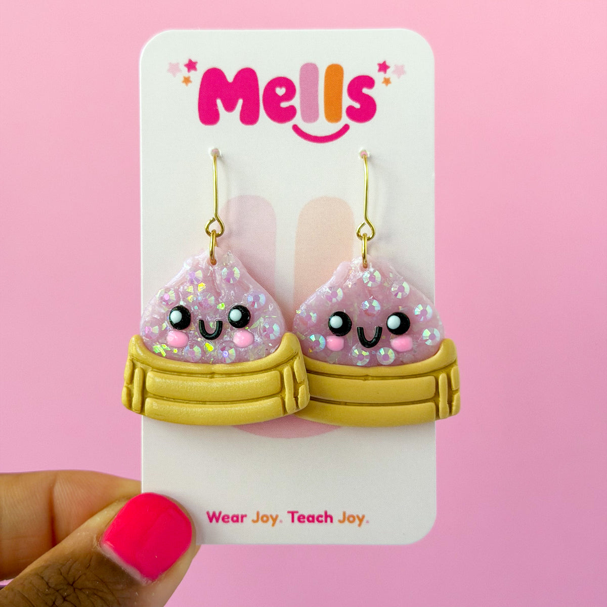 Squishy Dumpling  Dangle Earrings - Choose Color