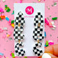 Checkered ABC Dangles - Choose Color