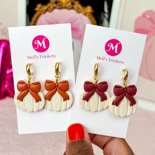 Autumn Bow Pumpkins - Choose Color