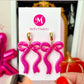 Iridescent Bow Half Hoop Huggies