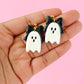 Bow Ghost Dangles - Black