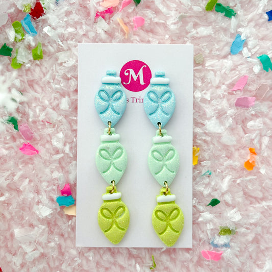 Pastel Christmas Light Dangles: Blue Multi