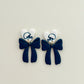 Helmet Heart Bow Dangles - Choose Team