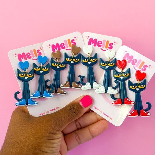 Storybook Cool Cat Dangles - Choose Shoe Color