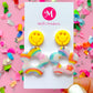 Smiley Floral Rainbow Dangles