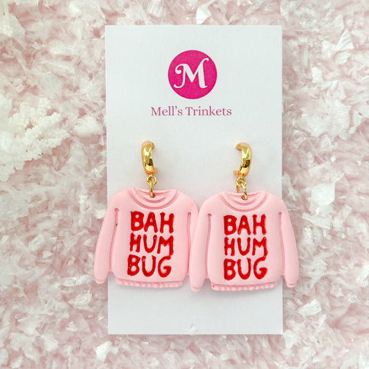 Bah Hum Bug Dangles - Pink
