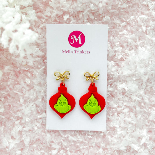 Grinch Baubles Red