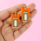 Bow Football Dangles - Orange