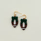Game Day Leopard Bow Dangles - Choose Team