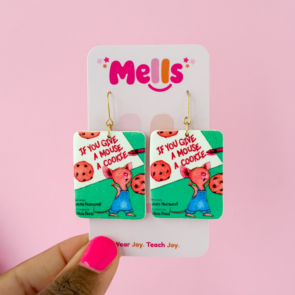 Storybook Cover Earrings - Mouse 974259