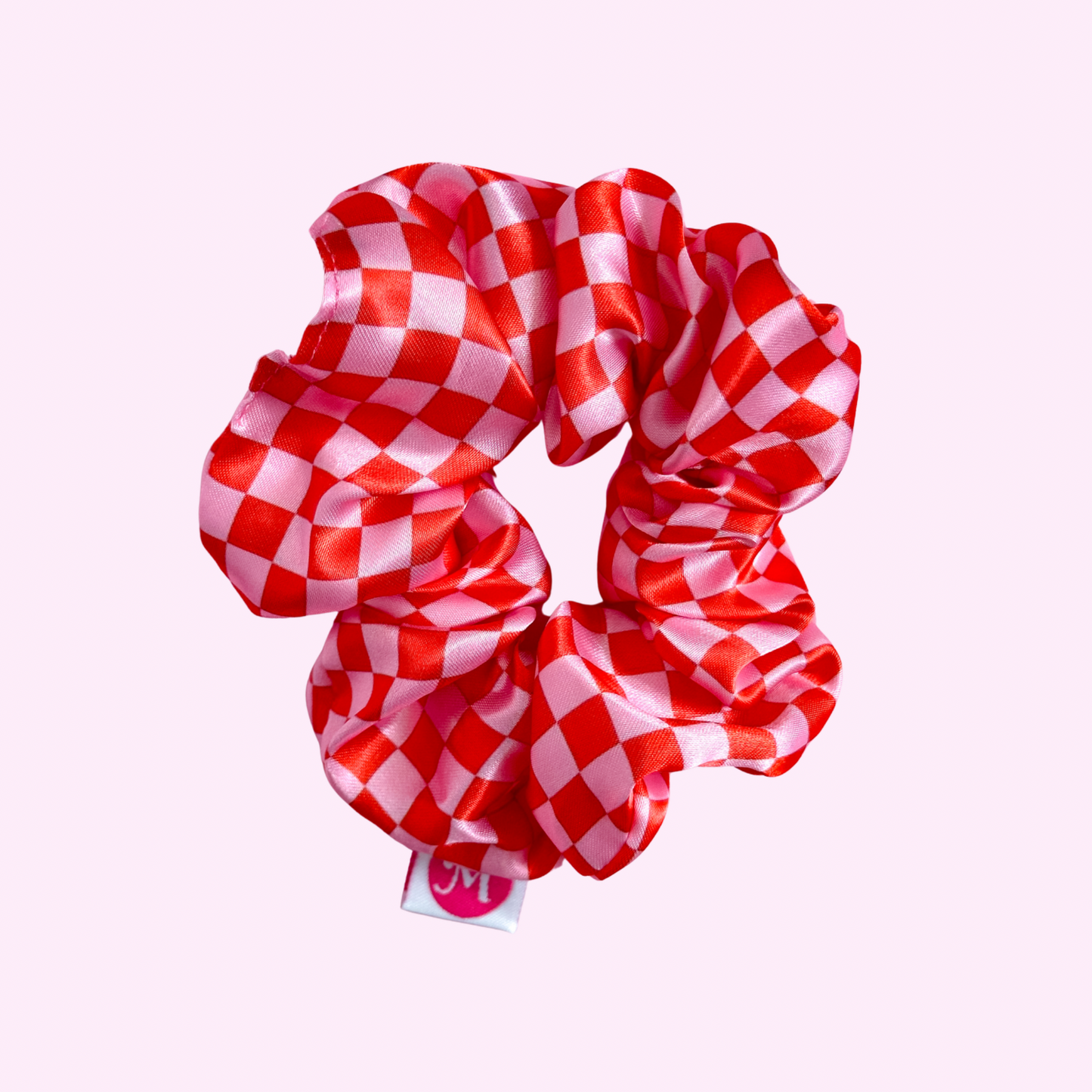Red Checkered Scrunchie