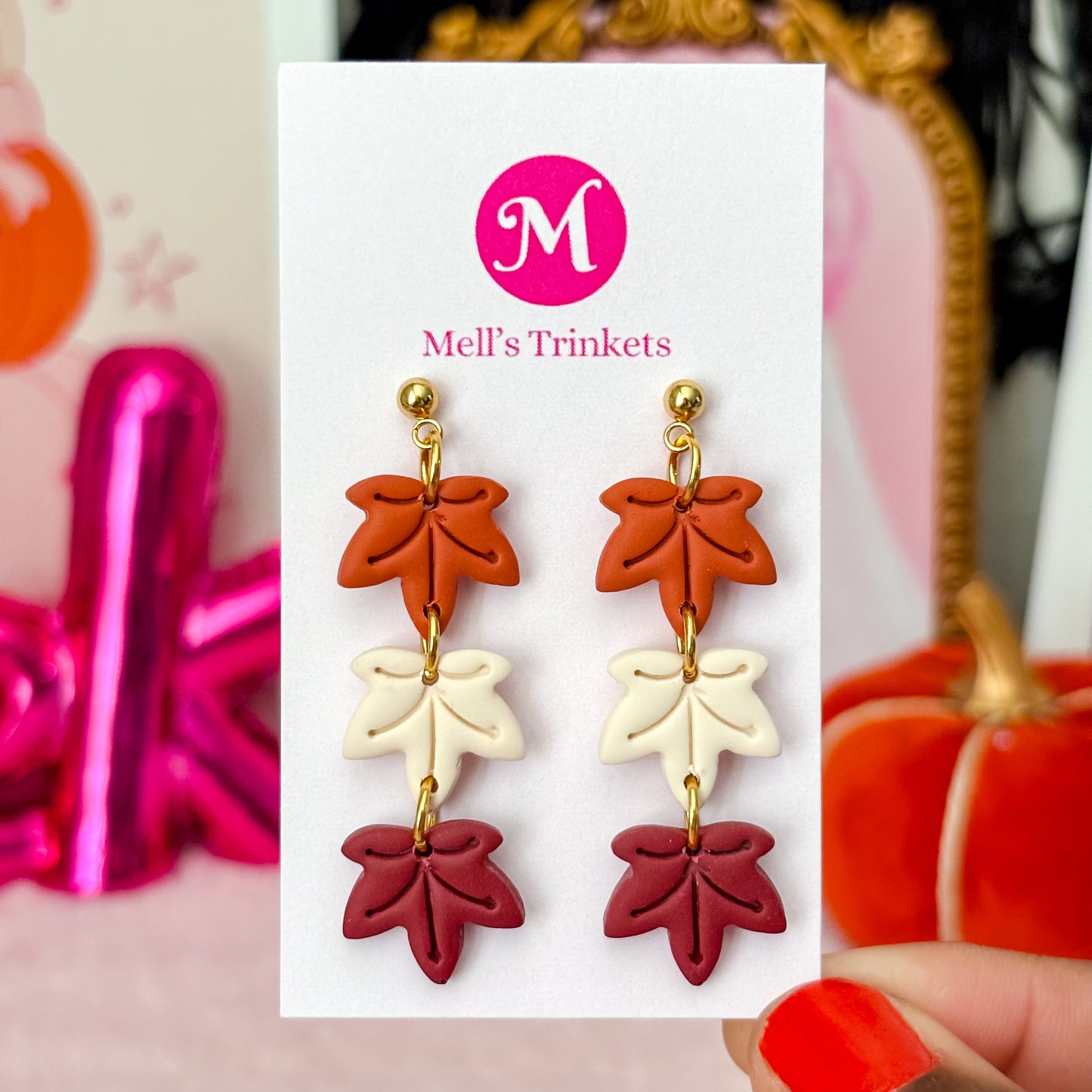 Autumn Leaf Triple Dangles