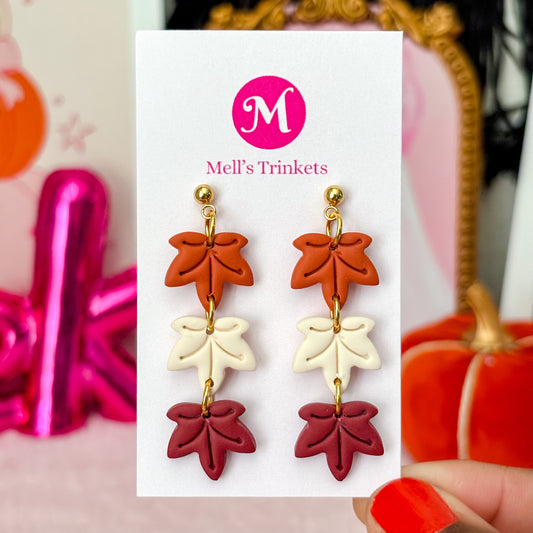Autumn Leaf Triple Dangles