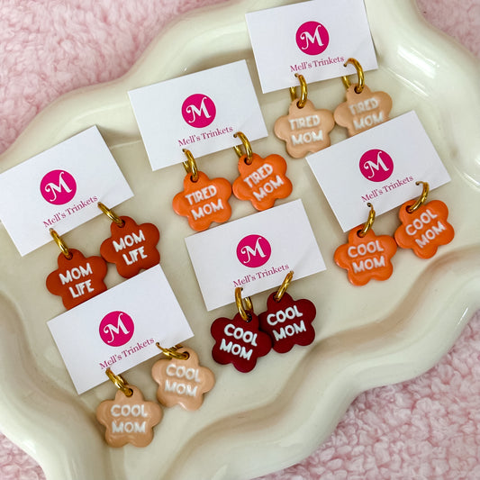 Mom Huggie Hoops - Choose color