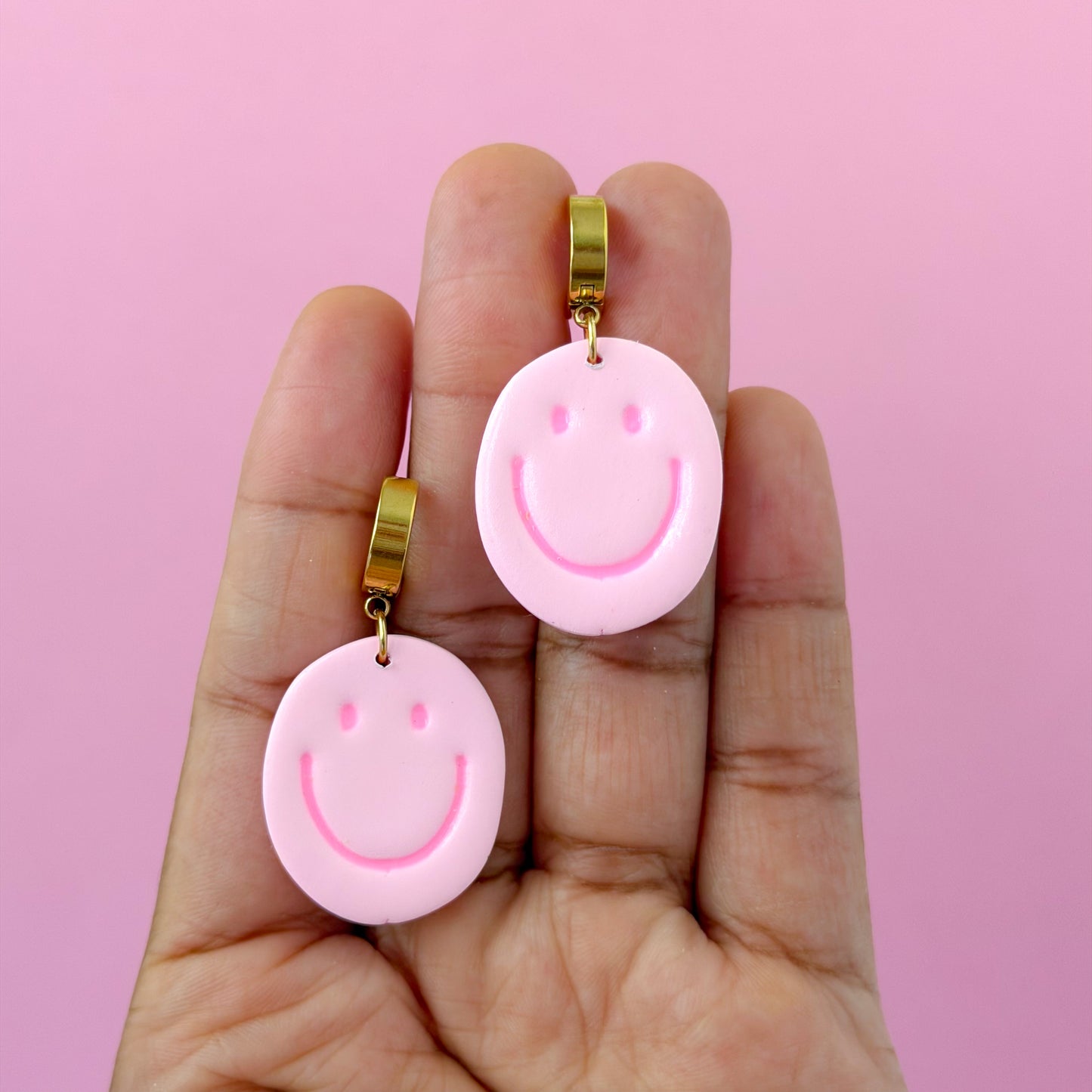 Good Mood Smiley Hoops - Choose Color