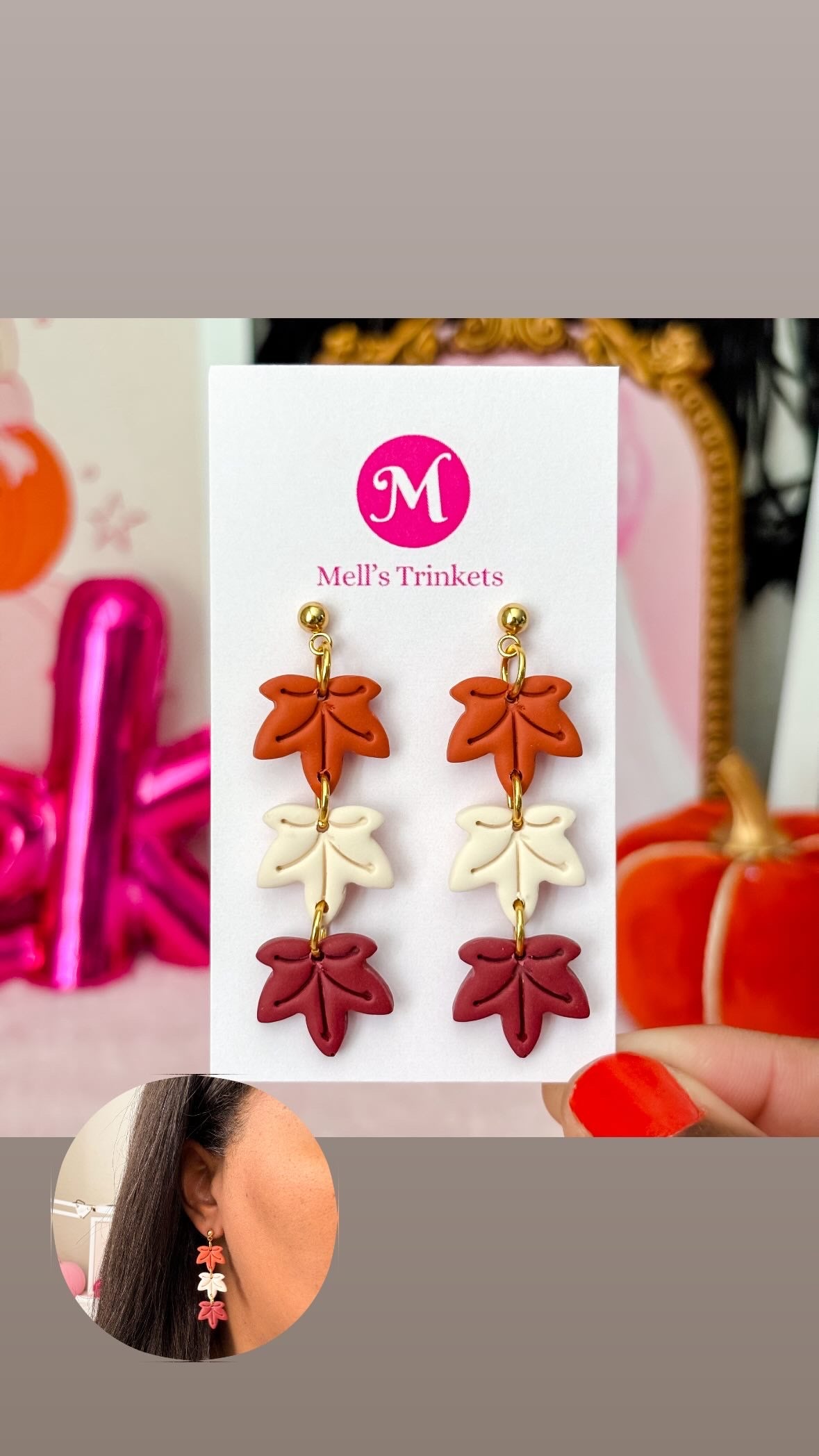 Autumn Leaf Triple Dangles
