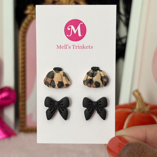 Leopard Pumpkin +Bow Stud Pack