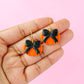 Pumpkin Bow Dangles - Black Bow