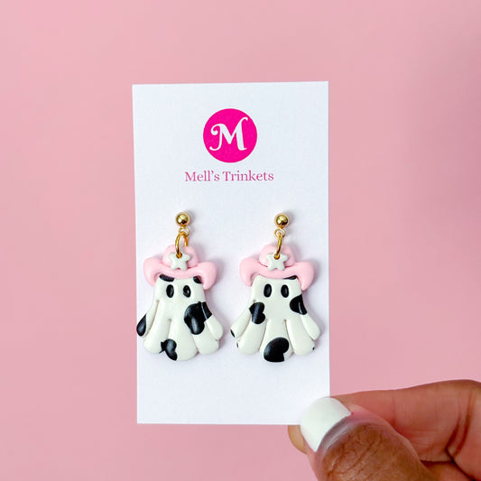 Howdy Ghostie Cow Print - Light Pink