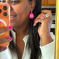 Pre-order FRIYAY Huggie Hoops - Mell's Hot Pink