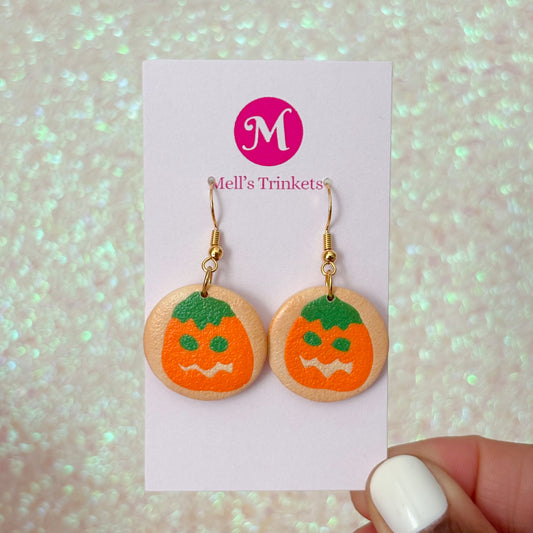 Pumpkin Sugar Cookie Dangles - Orange