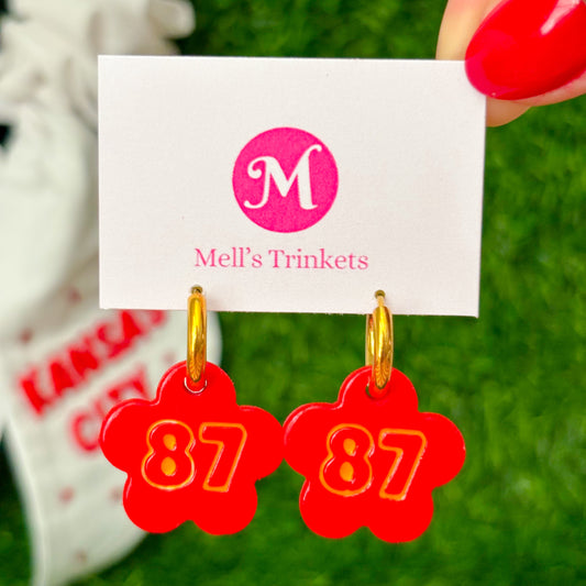 #87 Flower Hoops - Comeback Red