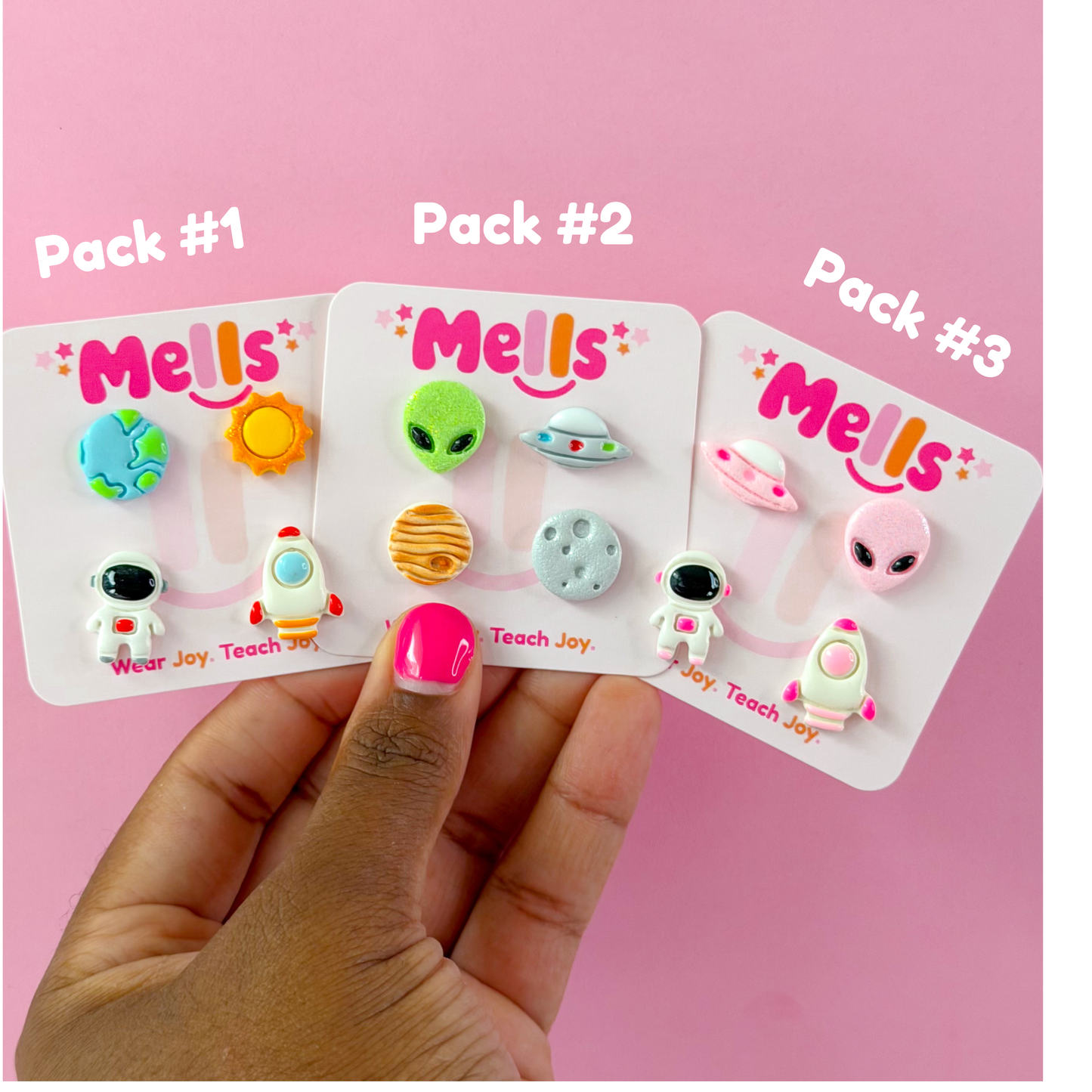 You're Out Of This World Stud Earrings Set of 4 - Choose Pack