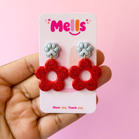 Sparkly Flower Paw Dangles - Morris Avenue Intermediate